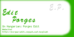 edit porges business card